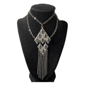 Vintage Modernist Articulated Tassel Necklace, Egyptian Revival, 1970s